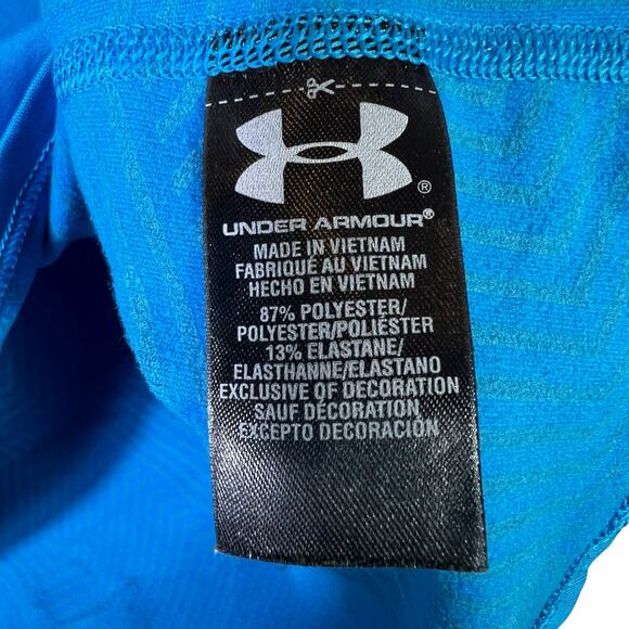 Under Armour ColdGear Fitted Mock Neck Top Womens M Blue Thermal Athleisure - Picture 7 of 7